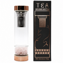 Bouteille en cristal avec infuseur à thé - Quartz rose
