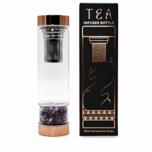 Bouteille en cristal avec infuseur à thé - Améthyste