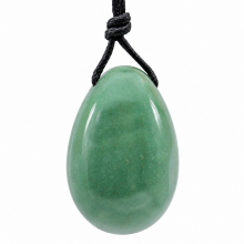 Oeuf de Yoni percé en Aventurine verte