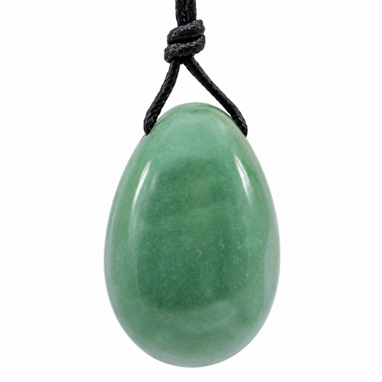 Oeuf de Yoni perc&eacute; en Aventurine verte