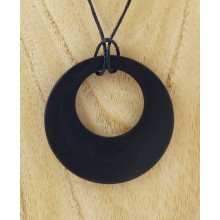 Shungite - Pendentif cercle dans le cercle