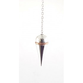 Pendule - cône argent & cuivre