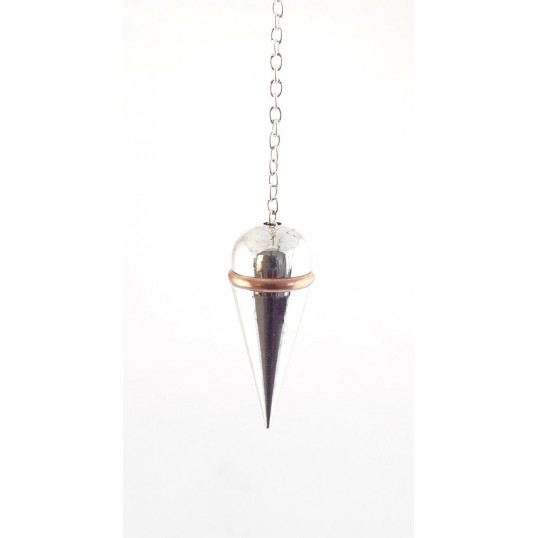 Pendule - cône argent & cuivre