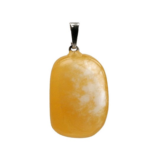 Pendentif en calcite orange