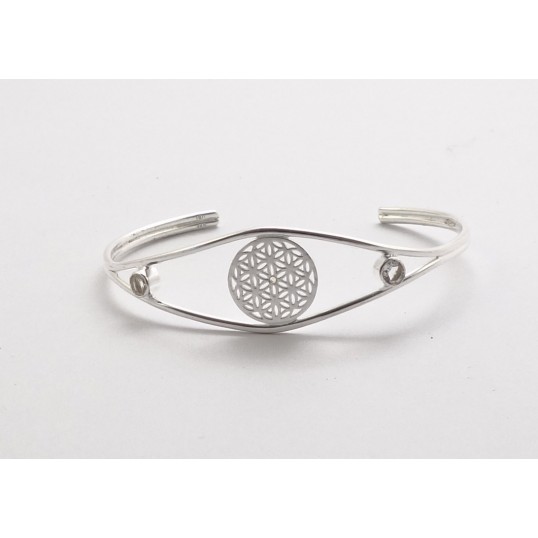 Bracelet - fleur de vie avec topaz blanche