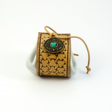 Artisanat - Bourse en cuir avec concho