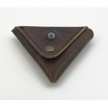 Artisanat - Bourse en cuir triangle