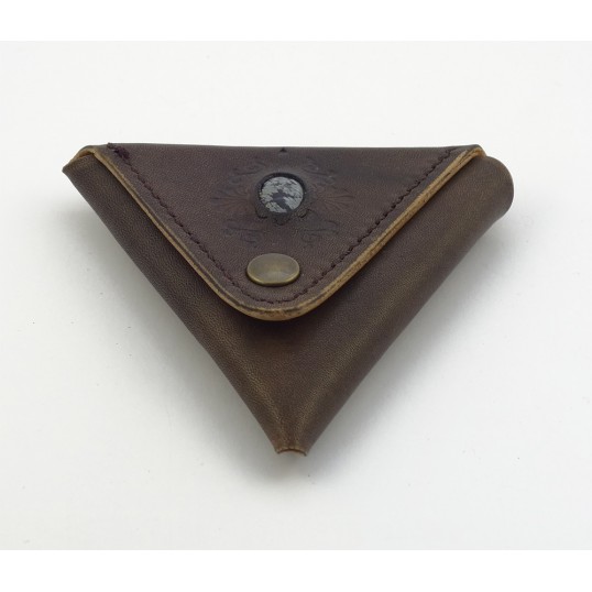 Artisanat - Bourse en cuir triangle