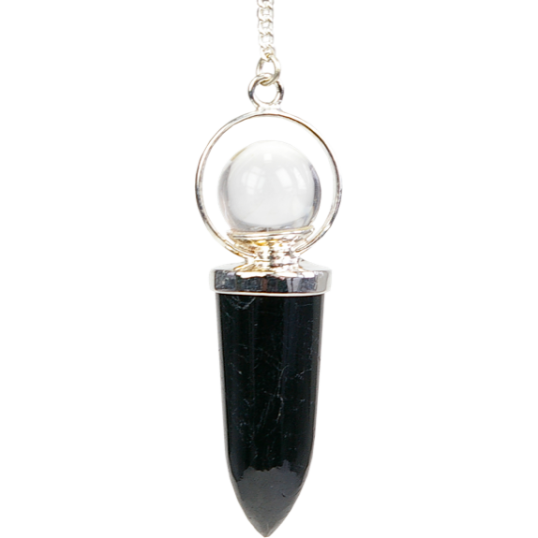 Pendule en pierre - Tourmaline et bille de Cristal