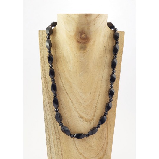 Shungite - Collier en perles torsadées
