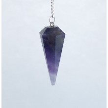 Pendule pointe hexagonale - améthyste