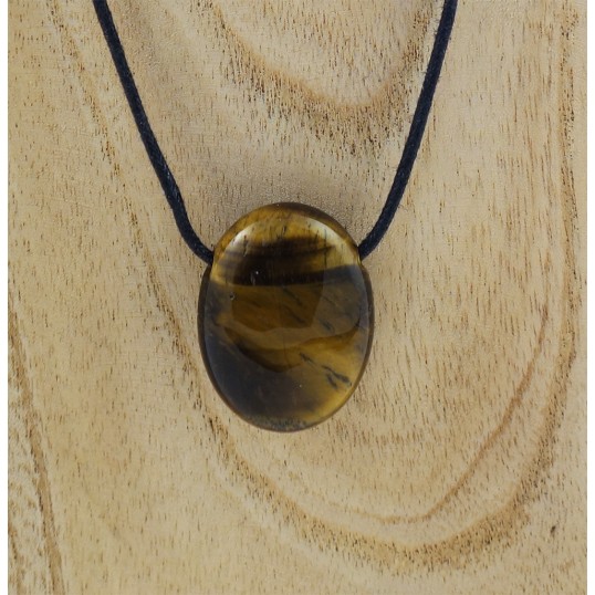 Pendentif pierre percée - oeil de tigre