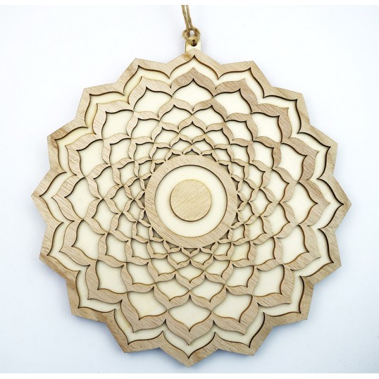 Chakra Sahasrara en bois relief