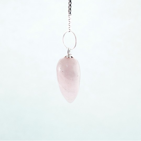 Pendule goutte quartz rose