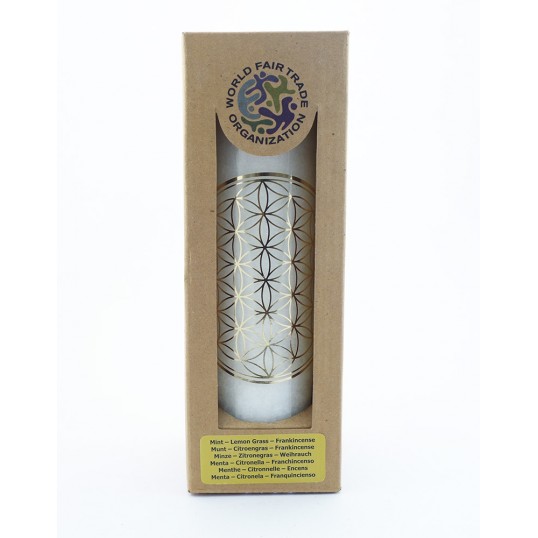 Bougie Yogi & Yogini - fleur de vie blanche