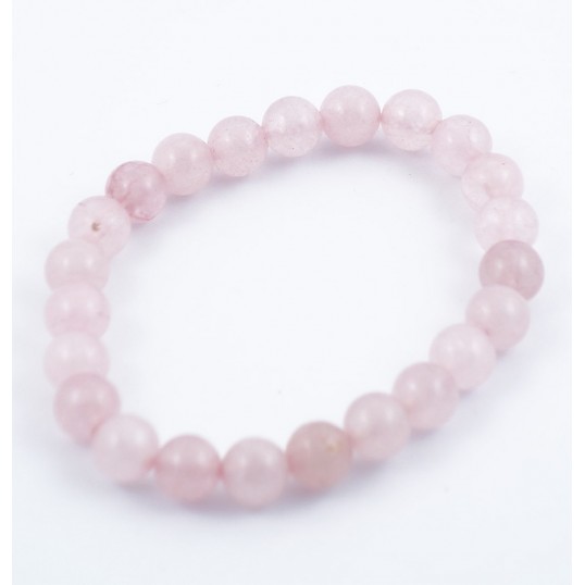 Bracelet perles 8mm - quartz rose