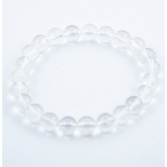 Bracelet perles 8mm - cristal de roche