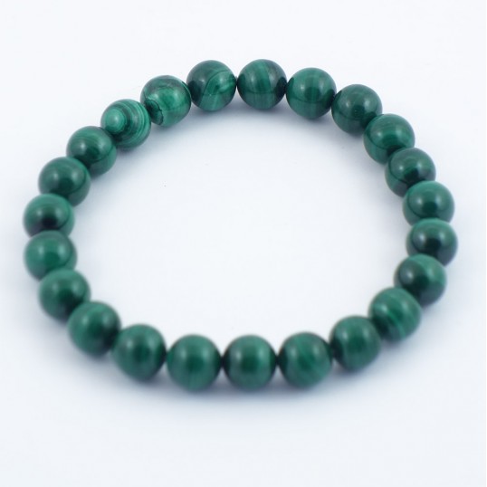 Bracelet perles 8mm - malachite (claire)