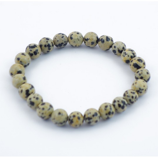 Bracelet perles 8mm - jaspe dalmatien