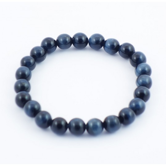 Bracelet perles 8mm - oeil de faucon