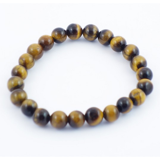 Bracelet perles 8mm - oeil de tigre