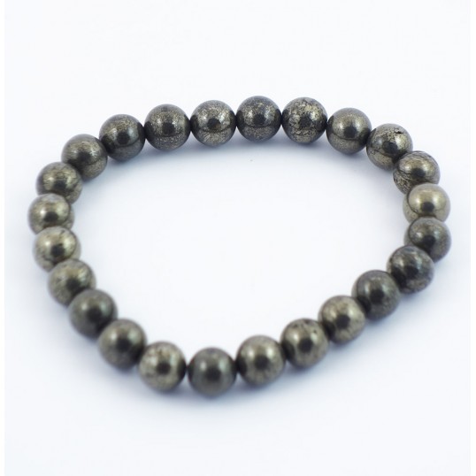 Bracelet perles 8mm - pyrite
