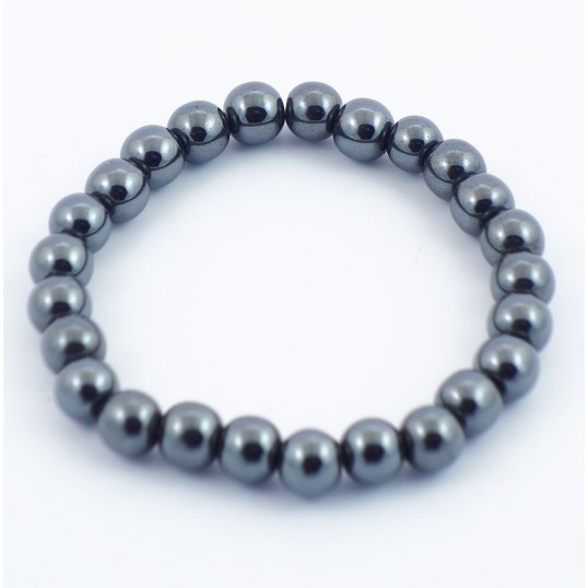 Bracelet perles 8mm - hématite