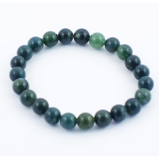 Bracelet perles 8mm - agate mousse