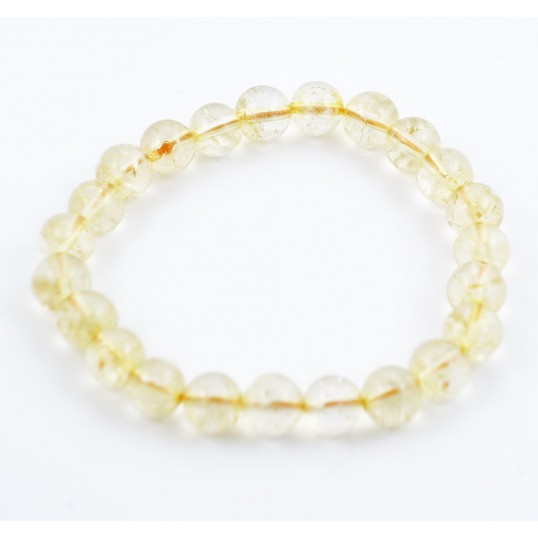 Bracelet perles 8mm - citrine
