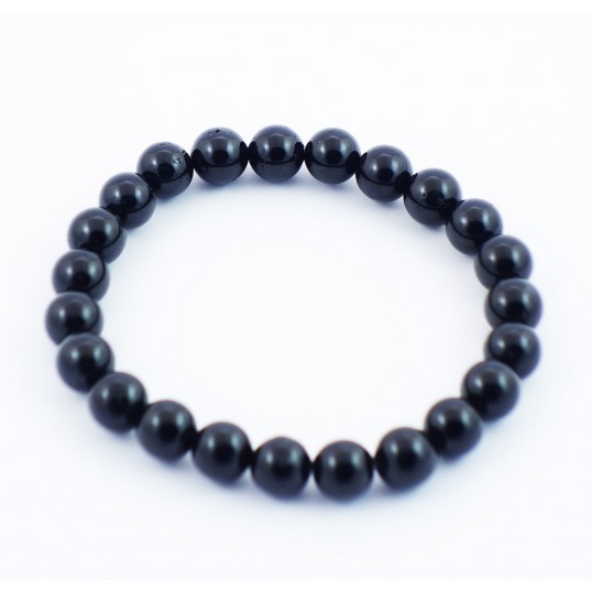 Bracelet perles 8mm - onyx noir