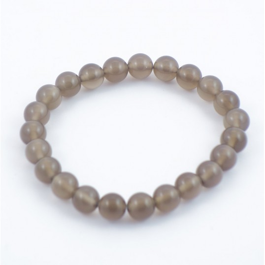 Bracelet perles 8mm - agate grise