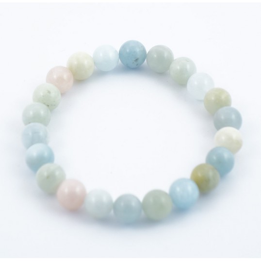 Bracelet perles 8mm - morganite