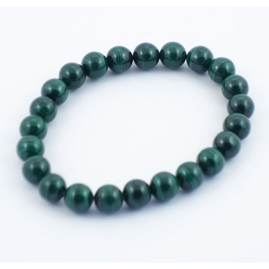 Bracelet perles 8mm - malachite (foncée)