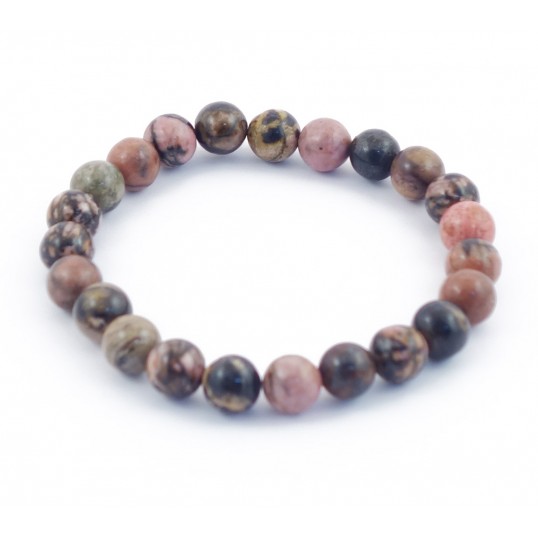 Bracelet perles 8mm - rhodonite