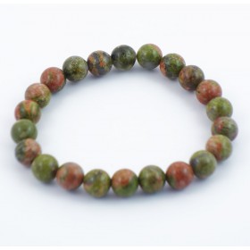 Bracelet perles 8mm - unakite
