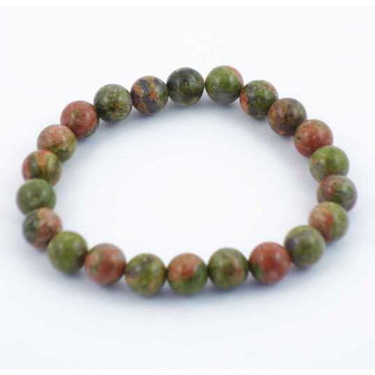 Bracelet perles 8mm - unakite