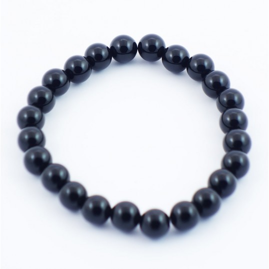 Bracelet perles 8mm - obsidienne noire
