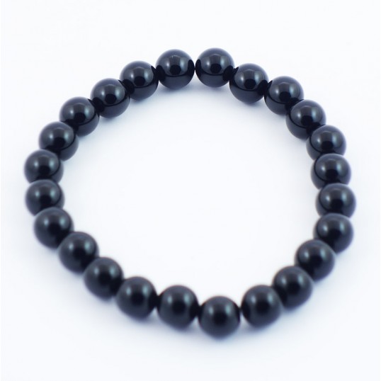 Bracelet perles 8mm - obsidienne noire