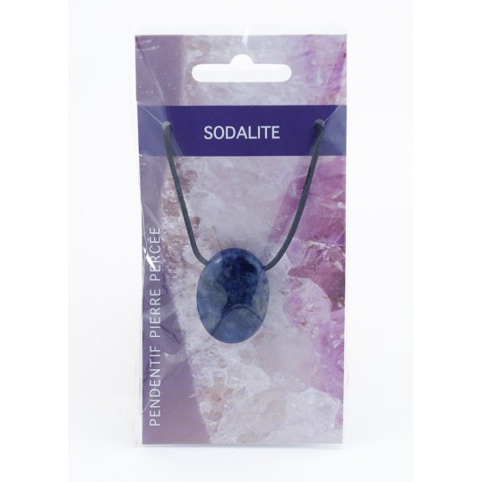 Pendentif pierre percée - sodalite