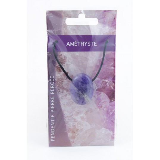 Pendentif pierre percée - améthyste
