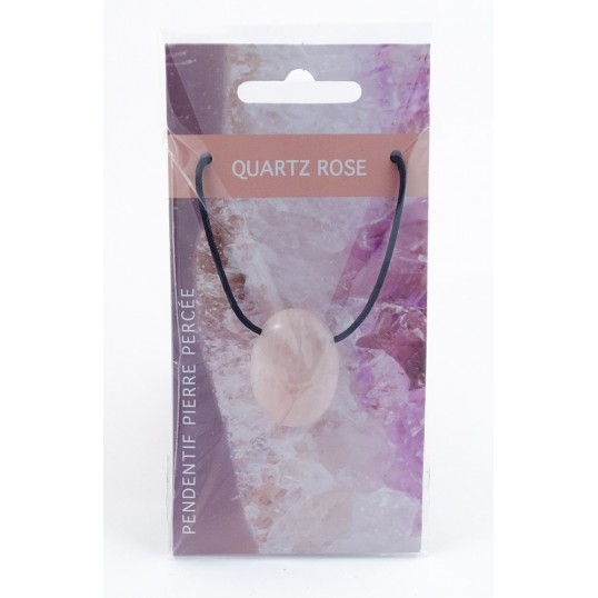 Pendentif pierre percée - quartz rose