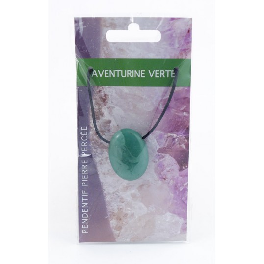 Pendentif pierre percée - aventurine verte