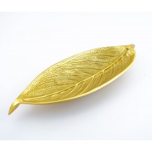Porte encens - feuille - or