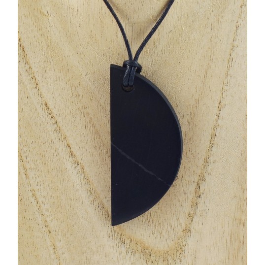 Shungite - pendentif demi-lune