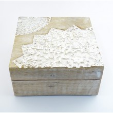 Boîte rangement - Bois de mangue mandala grande