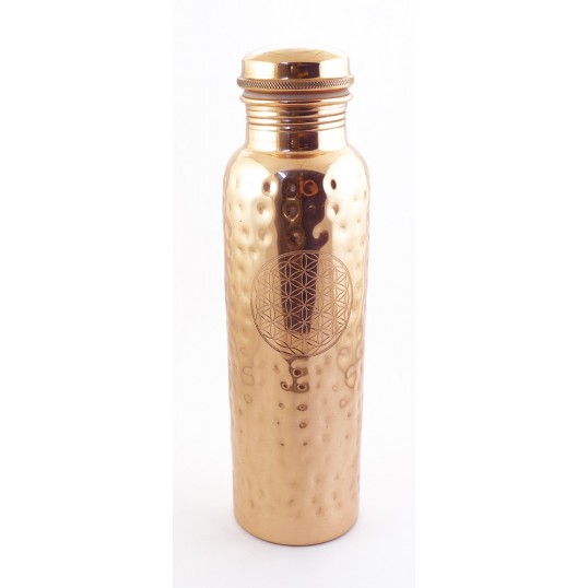 Bouteille cuivre fleur de vie 0.9l