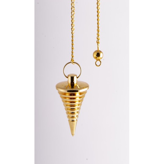 Pendule rainuré doré