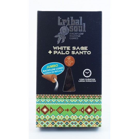 Encens Tribal Soul - sauge blanche & palo santo cônes à reflux