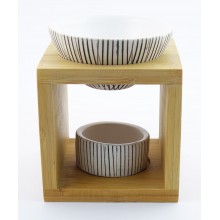 Lampe aromatique - bambou et céramique yggdrasil