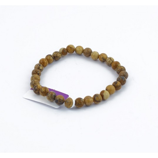 Bracelet perles 6mm - jaspe paysage